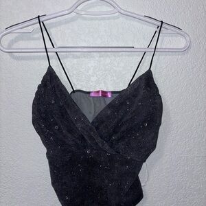 Black Glittery Women's Top